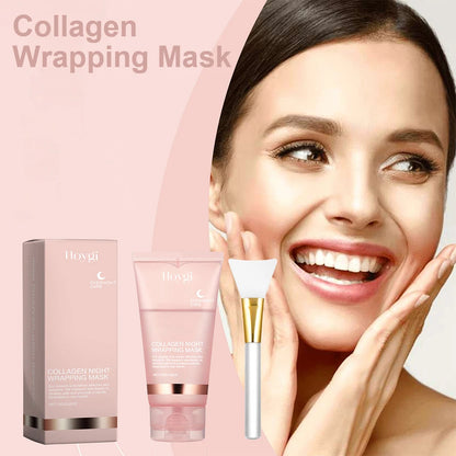 75g Collagen Night Wrapping Peel Off Mask Facial Moisturizing Brighten Hydrating Smooth Face Firming Skin Rejuvenation Care Mask